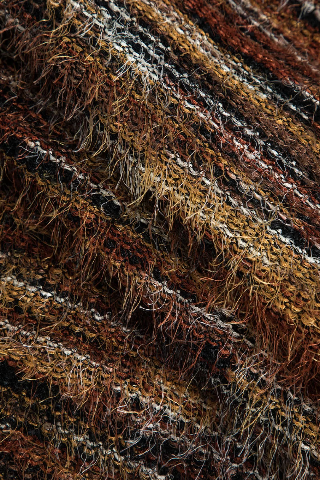 MICAS Knitwear|Knit Tops-Contrast Faux Fur Sweater Long-Sleeve Top MULTICOLOR