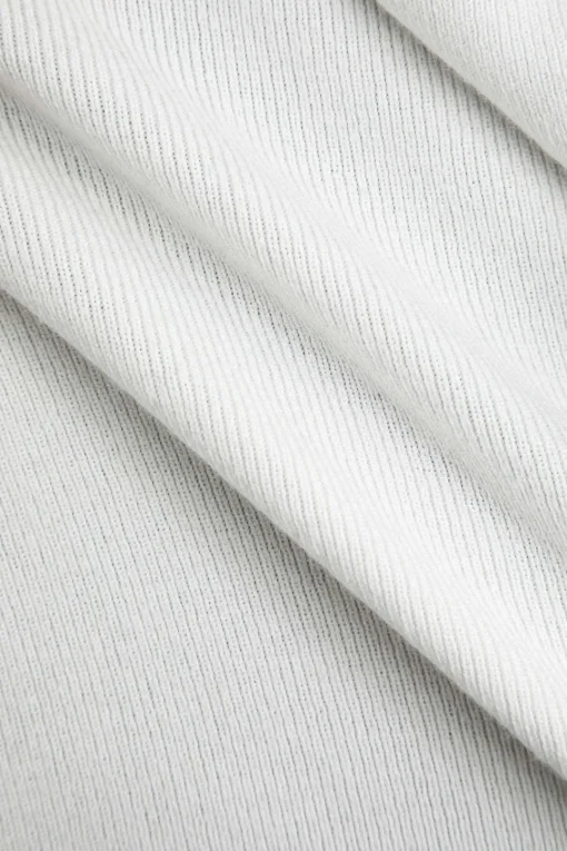 MICAS Knit Tops-Contrast Knit Long-Sleeve Top WHITE