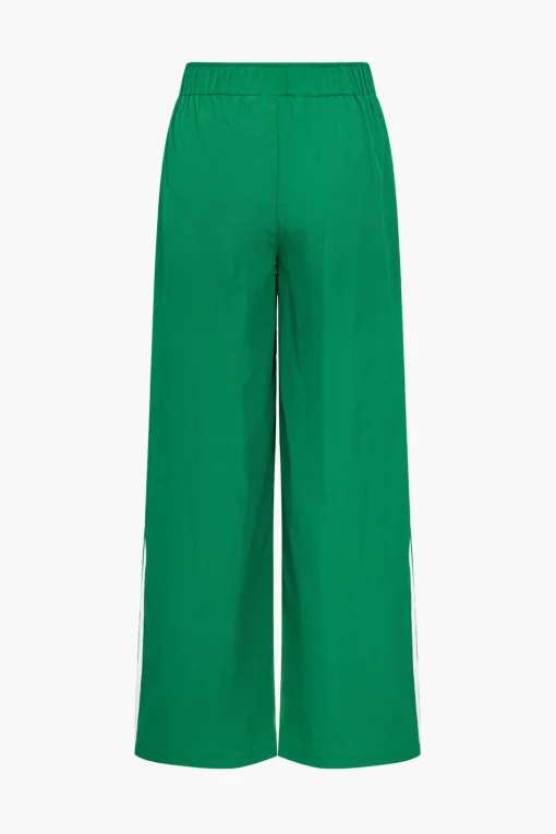 MICAS Pants-Contrast Side Stripe Pocket Elastic Waist Pants GREEN