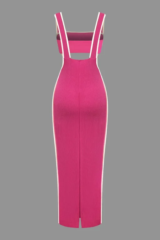 MICAS Vacation Sets-Contrast Trim Tube Top And Pinafore Dress Set