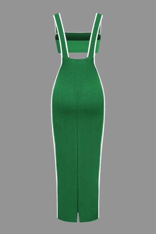 MICAS Vacation Sets-Contrast Trim Tube Top And Pinafore Dress Set