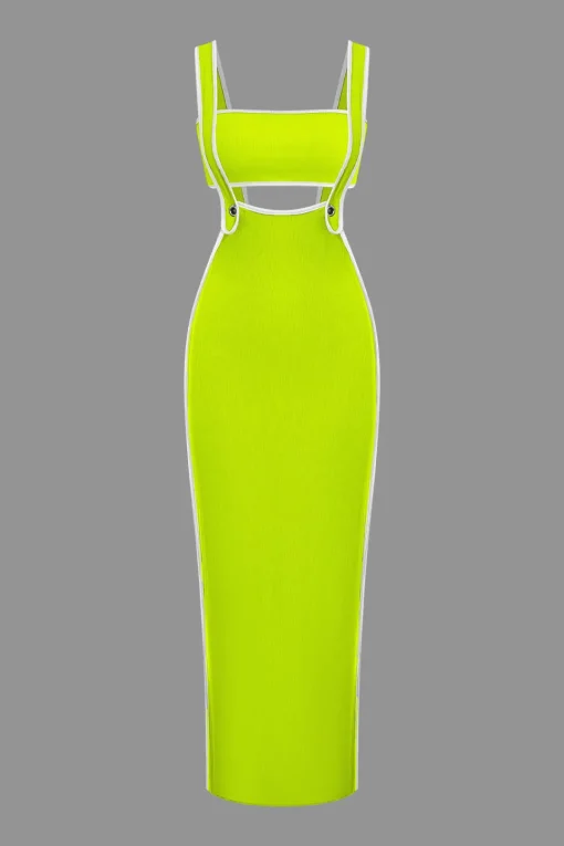 MICAS Vacation Sets-Contrast Trim Tube Top And Pinafore Dress Set