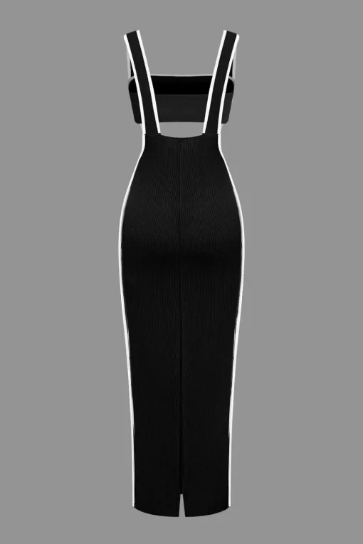 MICAS Vacation Sets-Contrast Trim Tube Top And Pinafore Dress Set