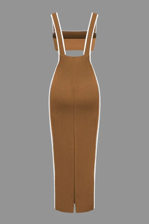 MICAS Vacation Sets-Contrast Trim Tube Top And Pinafore Dress Set