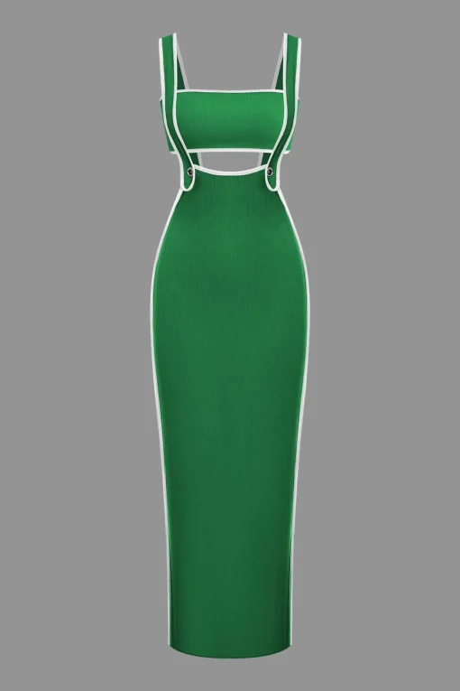 MICAS Vacation Sets-Contrast Trim Tube Top And Pinafore Dress Set