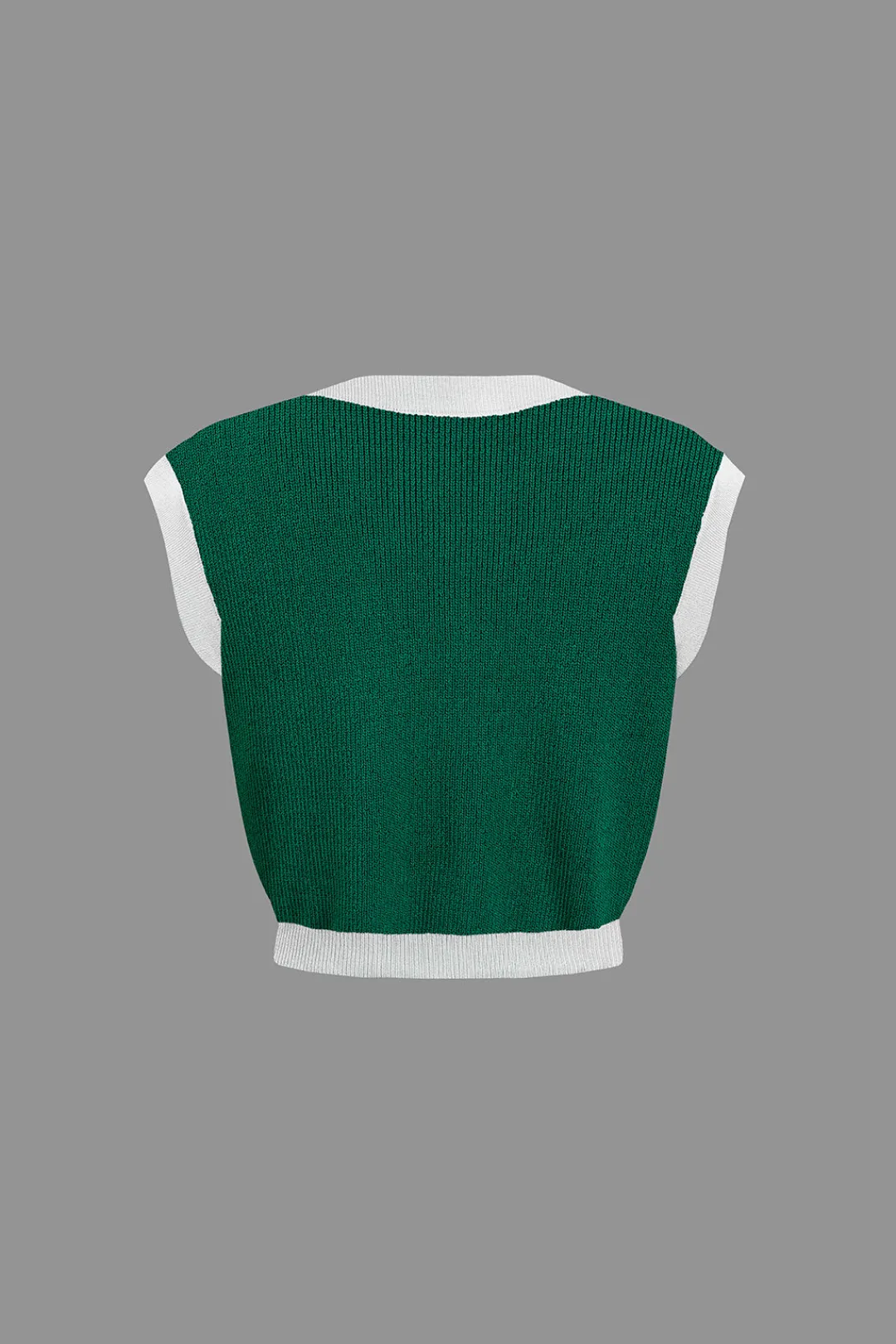 MICAS Vacation Sets|Knit Sets-Contrast V-neck Knit Top And Mini Skirt Set