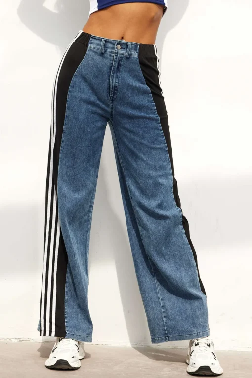 MICAS Jeans-Contrast Wide Leg Jeans Contrast Color