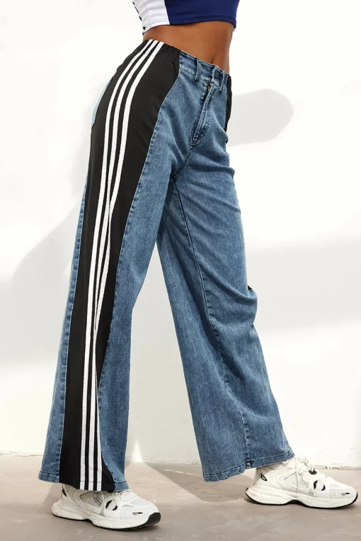 MICAS Jeans-Contrast Wide Leg Jeans Contrast Color