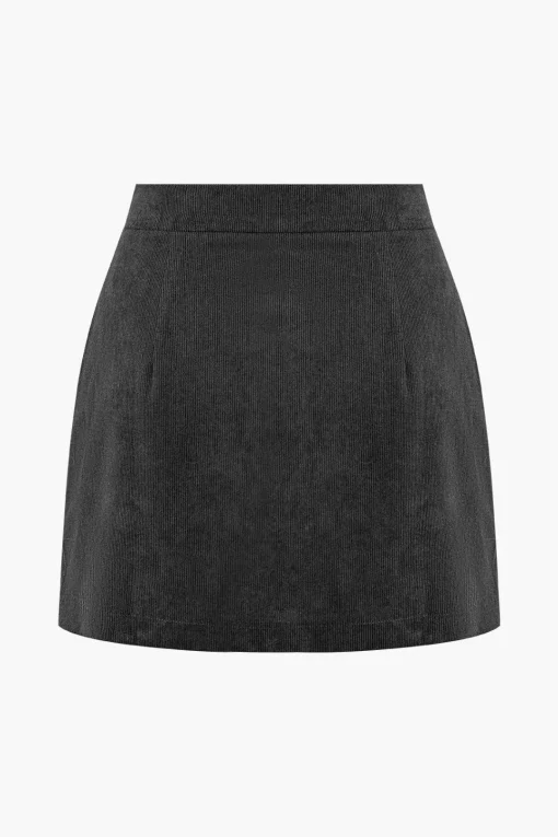 MICAS Skirts-Corduroy Button Skirt