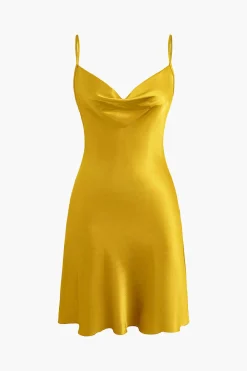 MICAS Lingerie & Sleepwear-Cowl Neck Slip Dress Lingerie