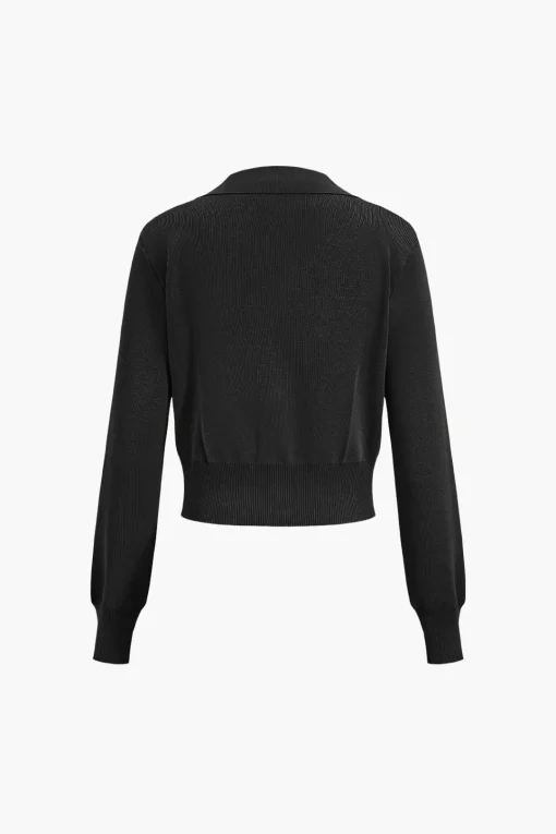 MICAS Knitwear|Knit Sets-Cropped Button-Up Knit Top And Maxi Skirt Set