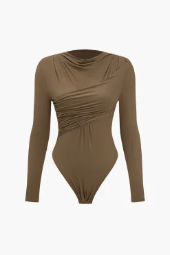 MICAS Bodysuits-Crossed Ruched Bodysuit