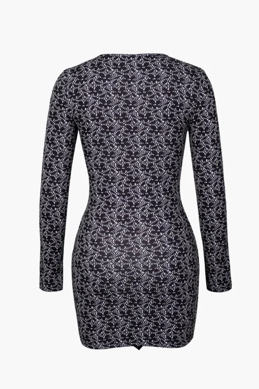 MICAS Long Sleeve Dresses|Mini Dresses-Cut Out Bodycon Mini Dress BLACK