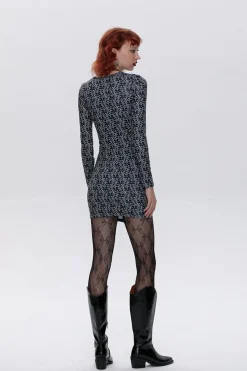 MICAS Long Sleeve Dresses|Mini Dresses-Cut Out Bodycon Mini Dress BLACK