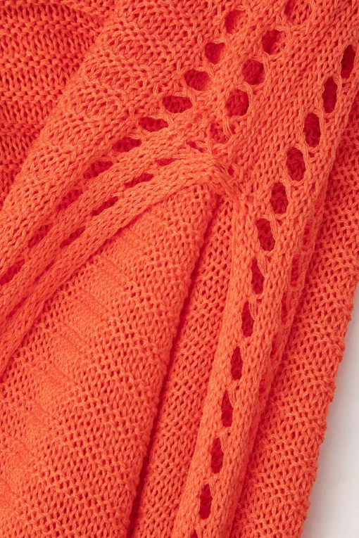 MICAS Knitwear|Knit Dresses-Cut Out Open Knit Backless Halter Maxi Dress