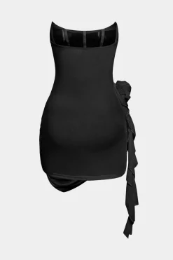 MICAS Mini Dresses-3D Floral Ruffle Corset Mini Dress