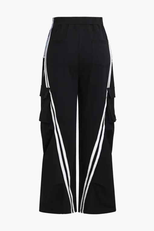 MICAS Pants-Denim Patchwork Pocket Trousers