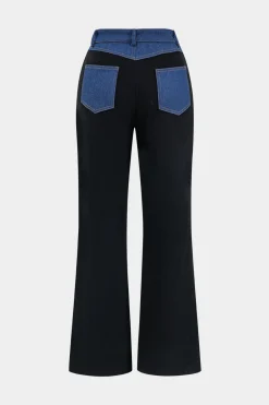 MICAS Pants-Denim Patchwork Pocket Trousers BLACK