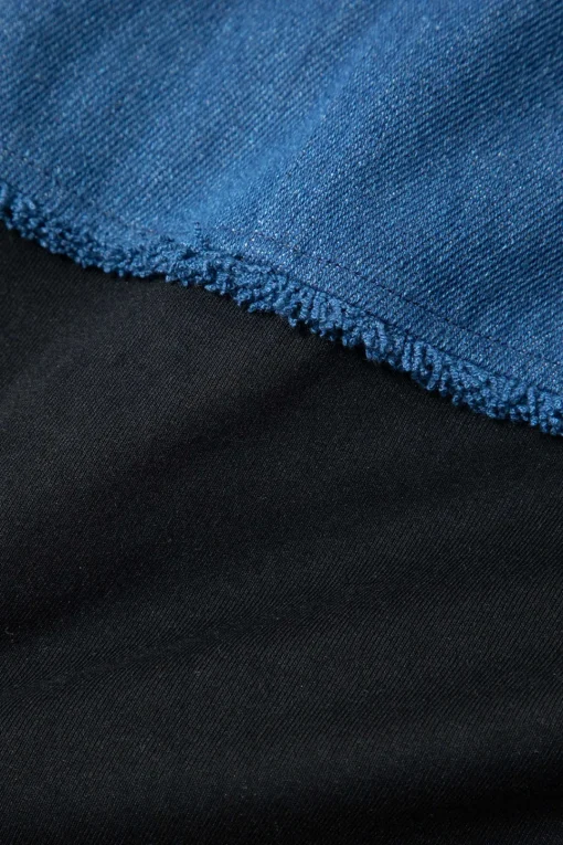 MICAS Skirts-Denim Patchwork Skirt BLACK