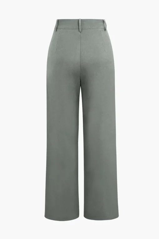 MICAS Pants-Draped Wrap Straight Leg Suit Pants BLACK