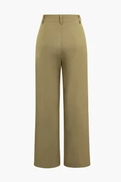 MICAS Pants-Draped Wrap Straight Leg Suit Pants BLACK