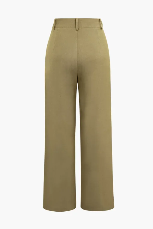 MICAS Pants-Draped Wrap Straight Leg Suit Pants BLACK