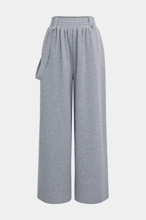 MICAS Pant Sets-Drawstrings Hooded Long-Sleeve Top And Trousers Set GRAY