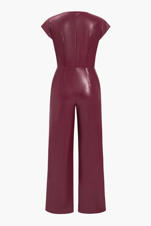 MICAS Jumpsuits & Rompers-Faux Leather Button Jumpsuit