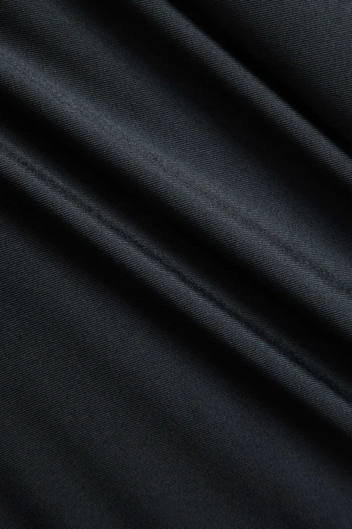 MICAS Long Sleeve Dresses|Mini Dresses-Faux Leather Patchwork Long Sleeve Mini Dress BLACK