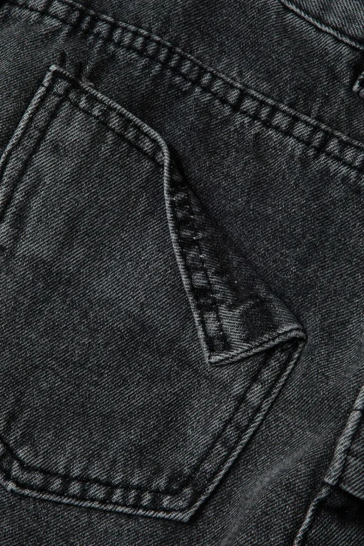 MICAS Skirts-Flap Pocket Denim Skirt BLACK