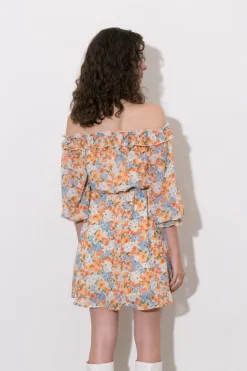 MICAS Mini Dresses-Floral Off The Shoulder Mini Dress MULTICOLOR