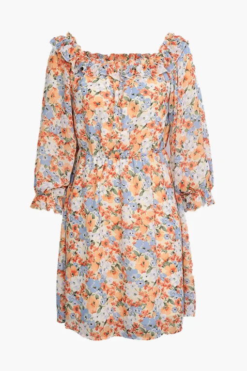 MICAS Mini Dresses-Floral Off The Shoulder Mini Dress MULTICOLOR