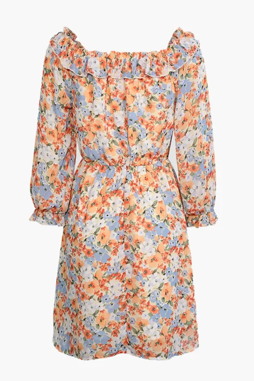 MICAS Mini Dresses-Floral Off The Shoulder Mini Dress MULTICOLOR
