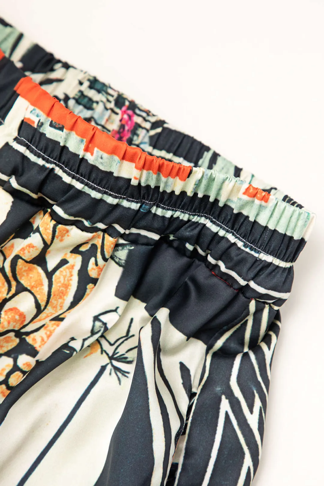 MICAS Pants-Floral Print High Waisted Straight Leg Pants