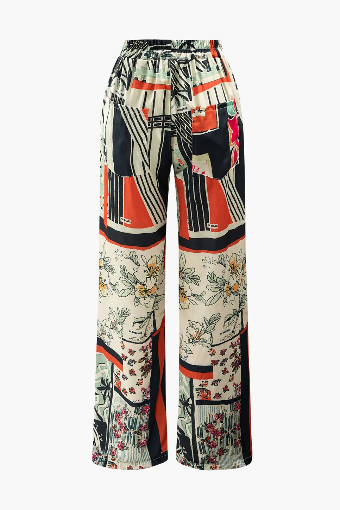 MICAS Pants-Floral Print High Waisted Straight Leg Pants