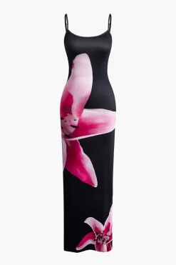 MICAS Maxi Dresses-Floral Print Slip Maxi Dress