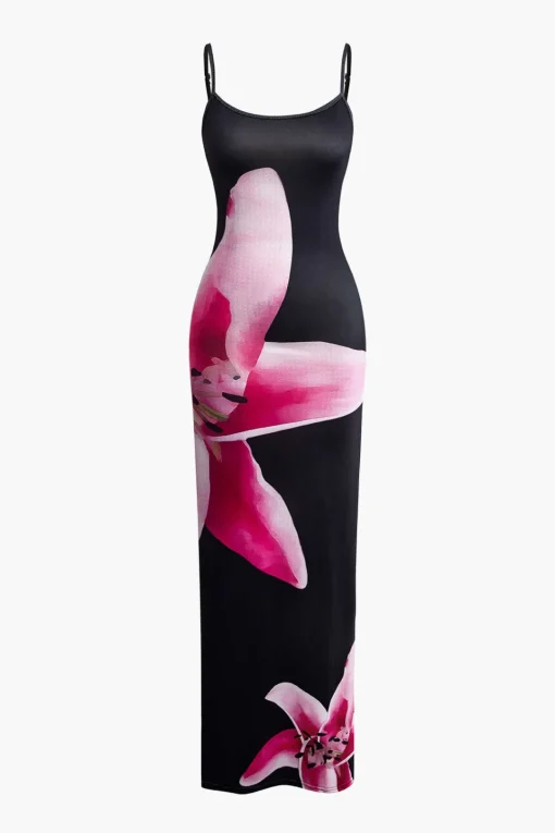 MICAS Maxi Dresses-Floral Print Slip Maxi Dress