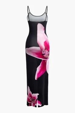 MICAS Maxi Dresses-Floral Print Slip Maxi Dress