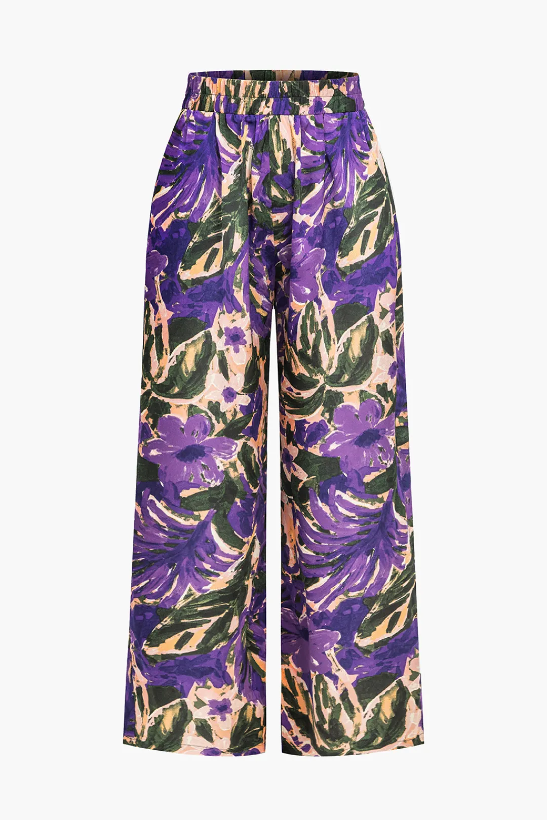 MICAS Pants-Floral Print Wide-Leg Pants MULTICOLOR