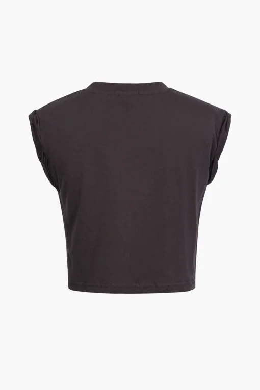 MICAS T-Shirts-Flower Print Hem Knotted Short Sleeve T-Shirt