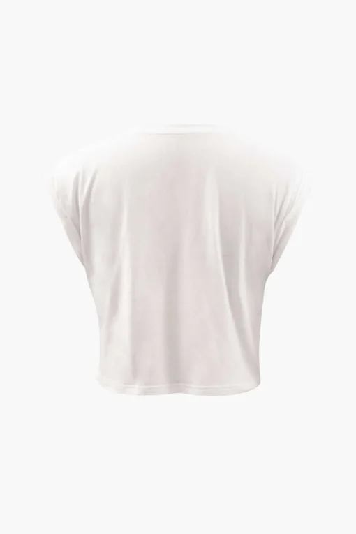 MICAS T-Shirts-Flower Print Hem Knotted Short Sleeve T-Shirt