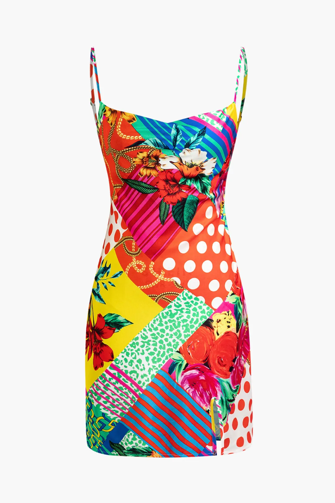 MICAS Mini Dresses-Flower Print Slip Mini Dress MULTICOLOR