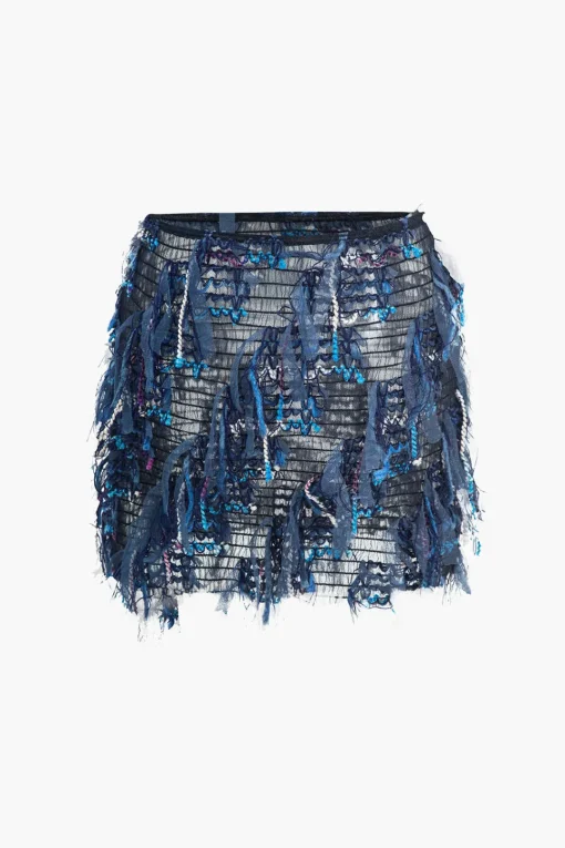 MICAS Skirts-Fringe Mini Skirt