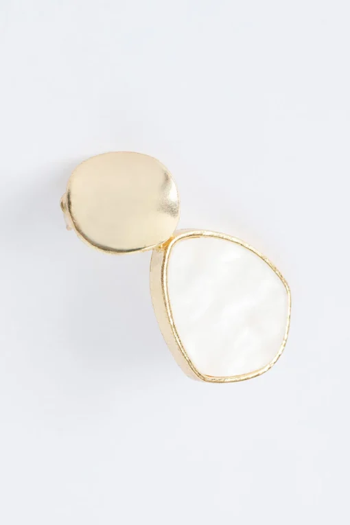 MICAS Earrings|Accessories-Geometric Pearl Earrings GOLD