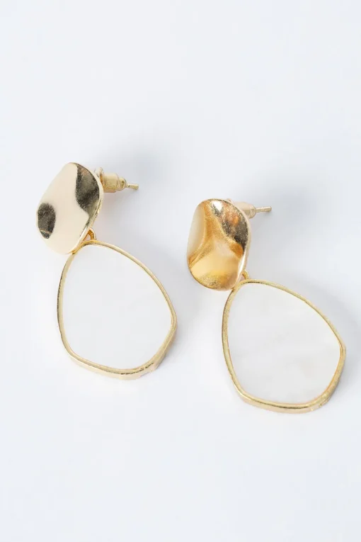 MICAS Earrings|Accessories-Geometric Pearl Earrings GOLD
