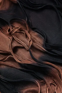 MICAS Mini Dresses-Halter Backless Distressed Mini Dress