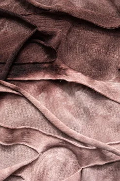 MICAS Mini Dresses-Halter Backless Distressed Mini Dress