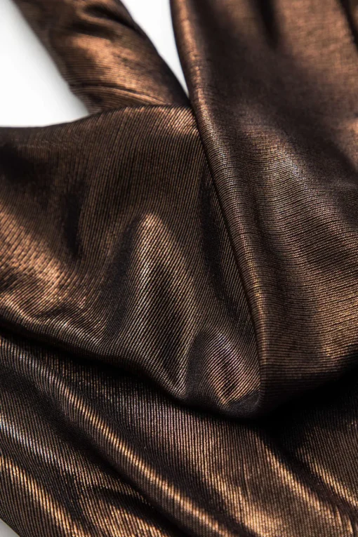 MICAS Maxi Dresses-Halter Cowl Neck Backless Twist Maxi Dress COFFEE