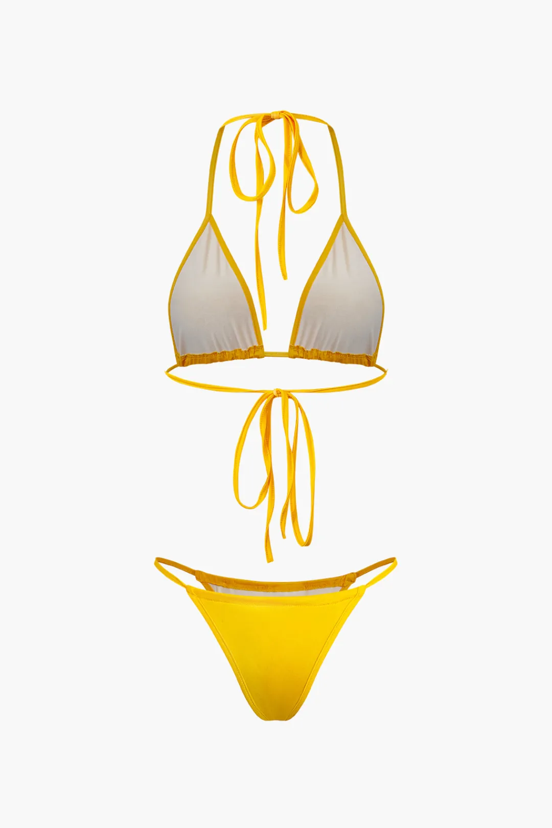 MICAS Vacation Sets|Swimwear-Halter Wrap Cover Up Three-Piece Bikini Set MULTICOLOR