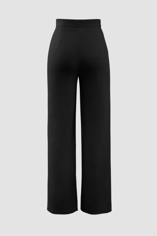 MICAS Pants-High Waisted Pressed-Crease Straight Leg Tailored Pants